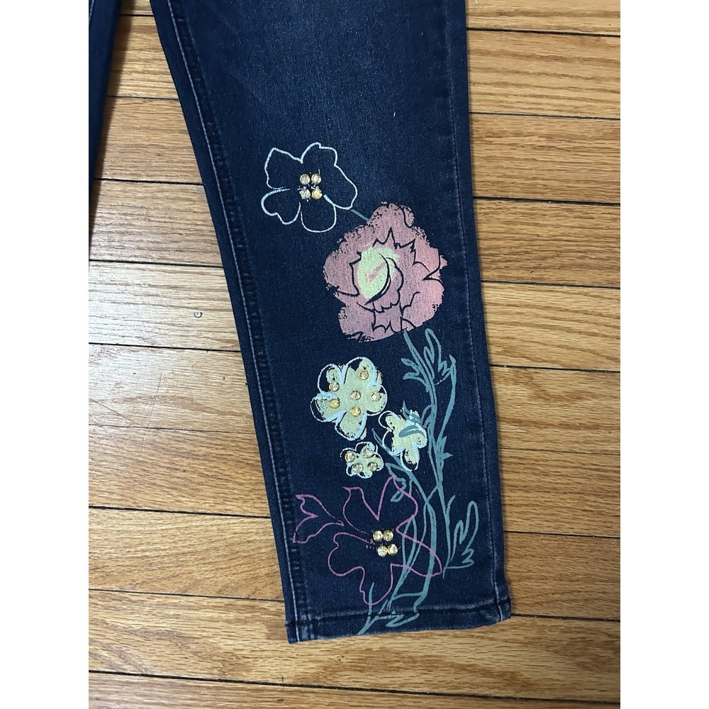 DG2 Diane Gilman Jeans NWT Cropped Embellished Jeans Sz 4 - Picture 2 of 9